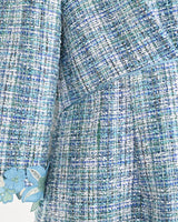 [60% OFF] Floral Motif Trimmed Dress