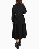 [50% OFF] Floral Embroidered Tiered Shirt Dress