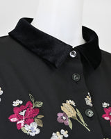 [50% OFF] Floral Embroidered Tiered Shirt Dress