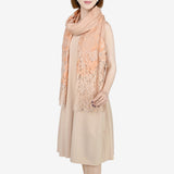 Cashmere embroidered lace stole