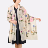 Cashmere flower bead embroidered stole