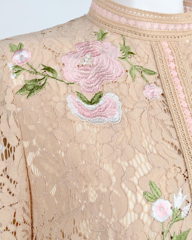 【50％OFF】ローズエンブロイダリーレースワンピース