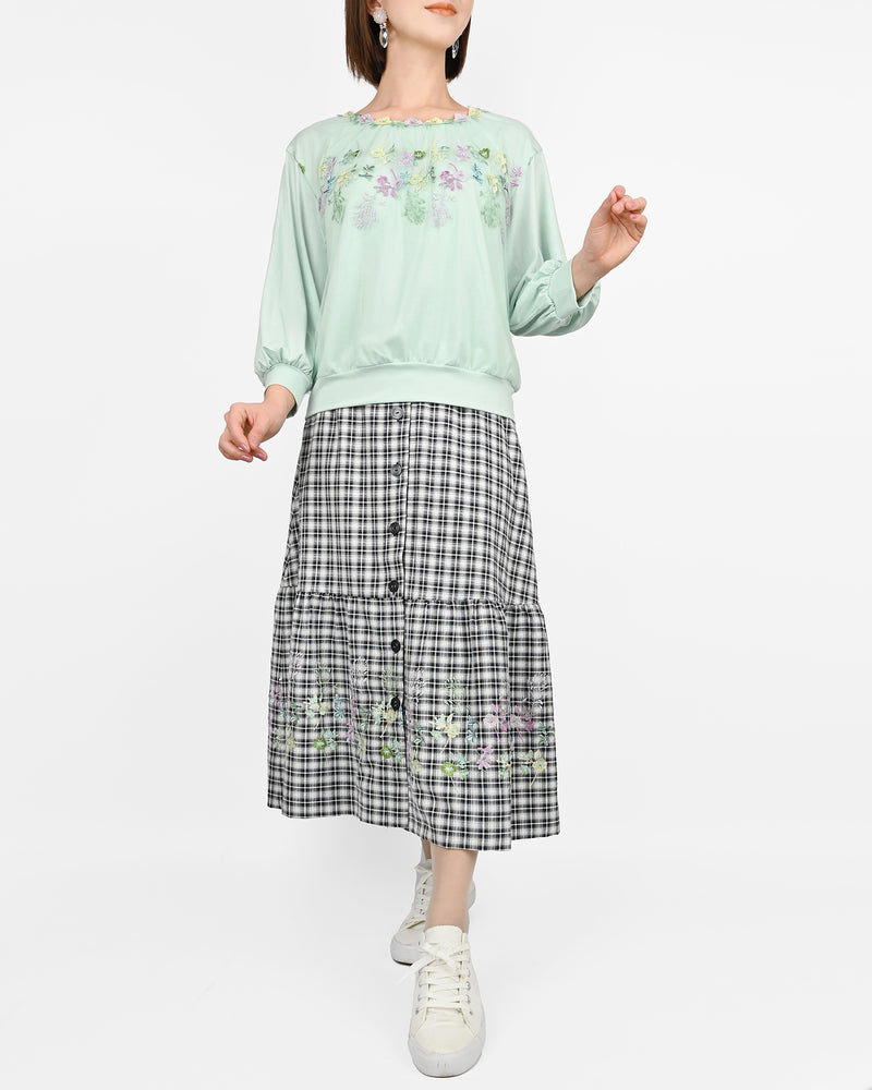 【60％OFF】花刺繍スカート