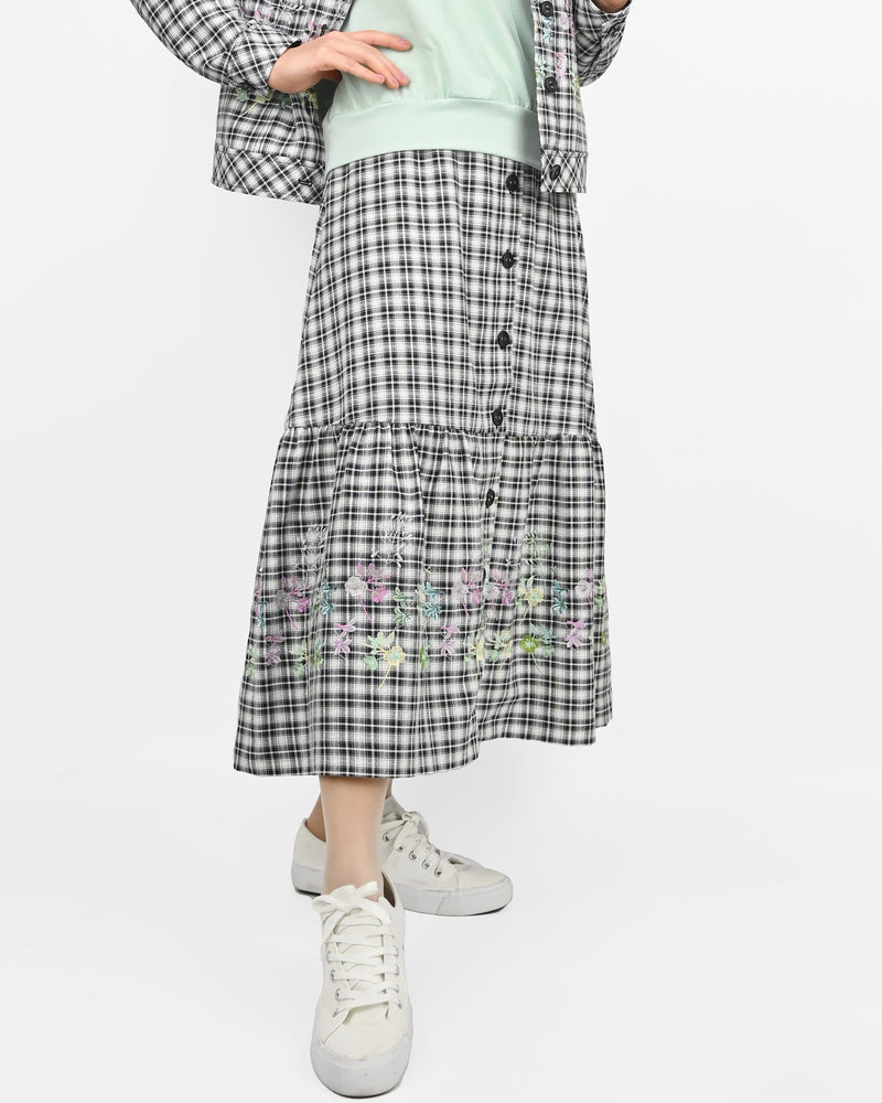 【60％OFF】花刺繍スカート