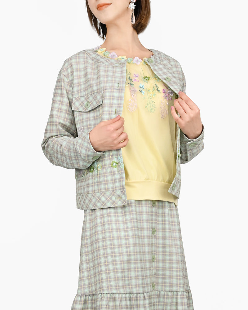 【60％OFF】花刺繍ジャケット