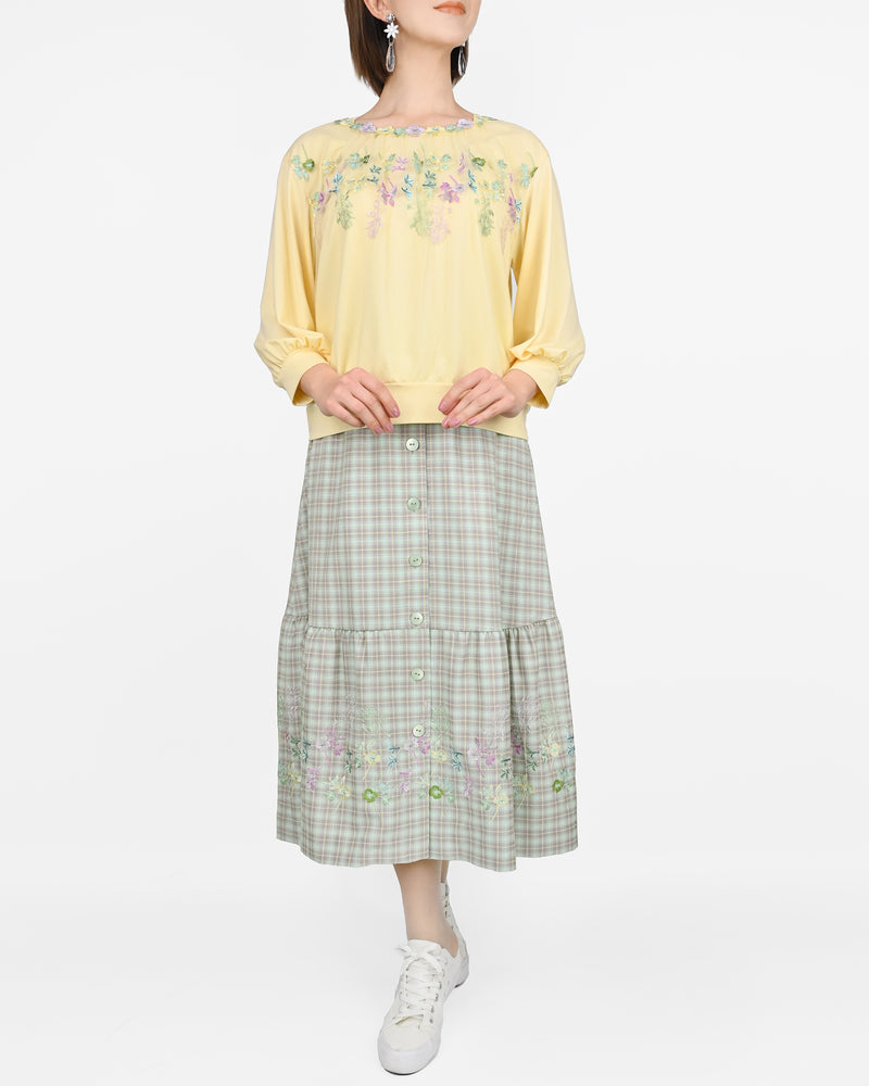 【60％OFF】花刺繍スカート