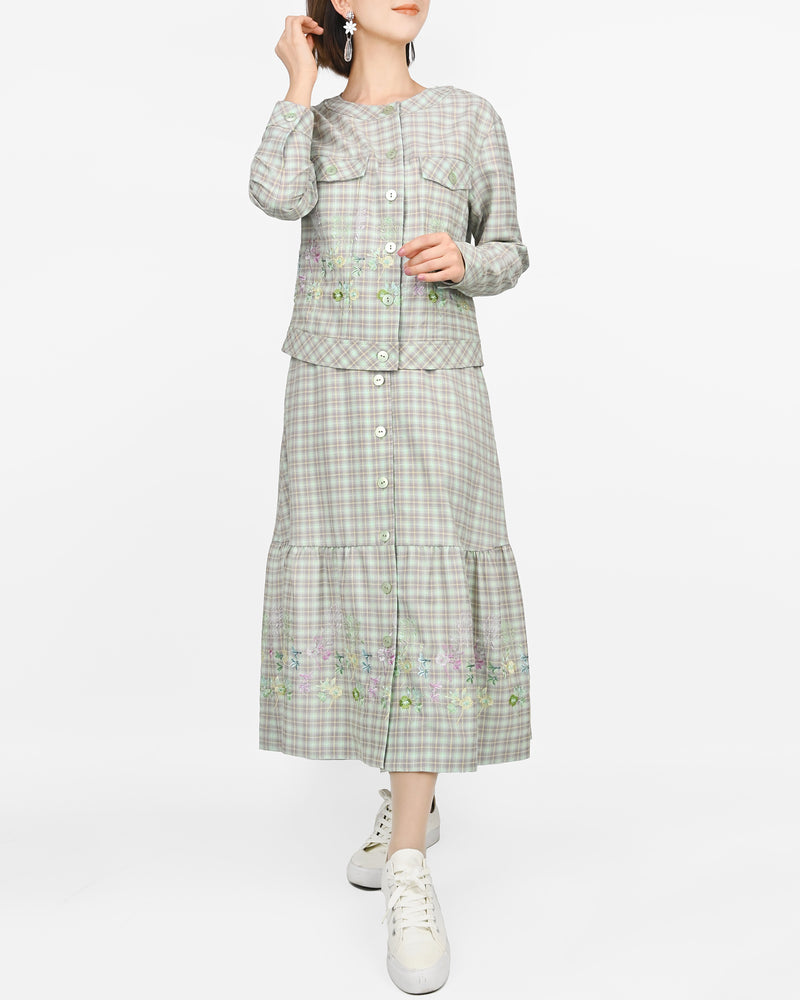 【60％OFF】花刺繍スカート