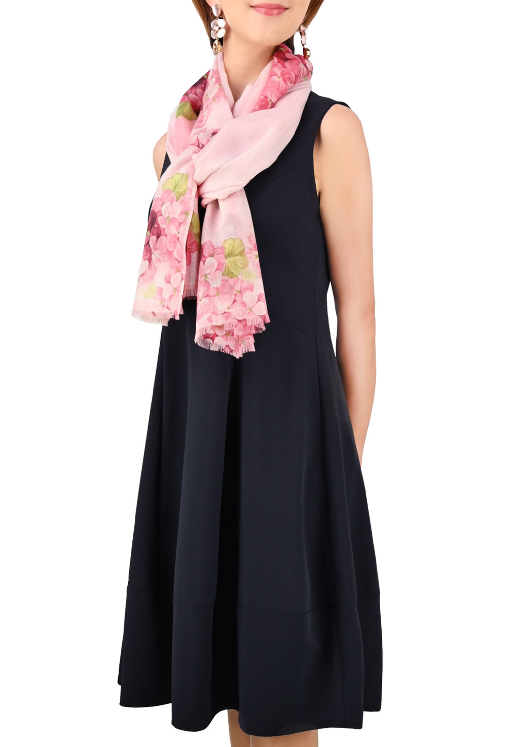 カシミヤ フラワープリント ストール | レースワンピースやブラウス