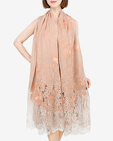 Cashmere embroidered lace stole
