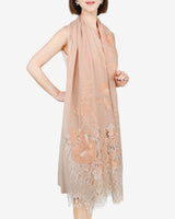Cashmere embroidered lace stole