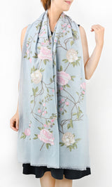 Cashmere fully embroidered stole