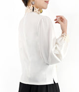 [50% OFF] Lace high neck blouse